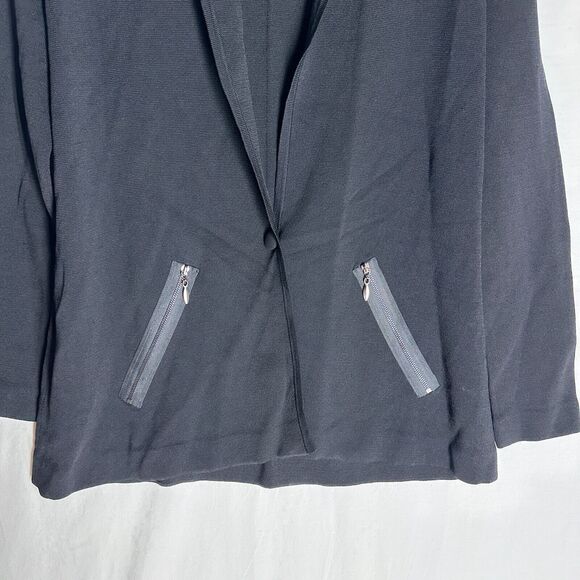 NWT 41 Hawthorn Womens Zipped Pocket Cardigan Sweater Black Rayon Blend Size L - Picture 3 of 12